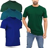 Wichales Mens Regular Fit Crew Neck T Shirts Short Sleeve - 100% Cotton Shirts for Men, Plain Casual Tee Shirts 3-Pack
