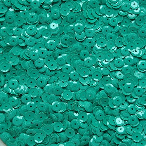 6mm CUP SEQUINS Facet PAILLETTES ~ Opaque Green ~ Made in USA Loose for embroidery, arts, crafts, bridal wear, embellishment