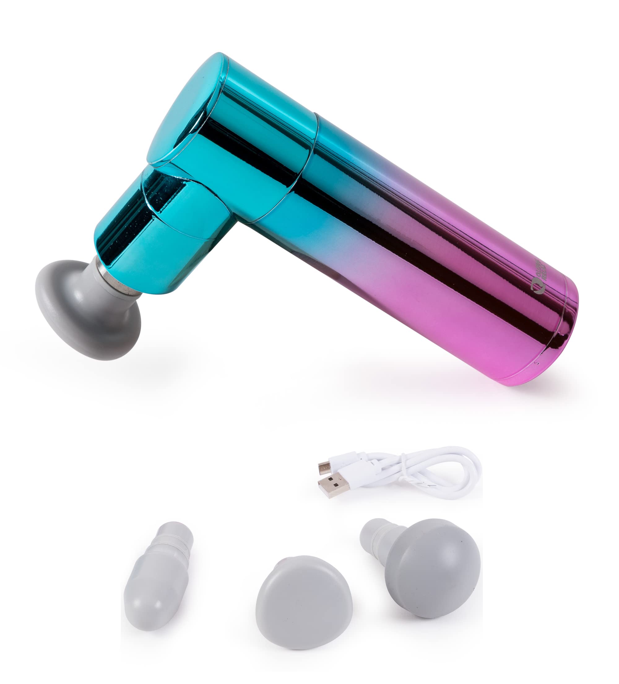 GLOBAL RELAX® | Taiko Plus Limited Edition Deep Tissue-Ligament Massager Gun | Muscle Percussion | 3 Heads | Rechargeable I Ergonomic | Post-Exercise Recovery I Sports Massage