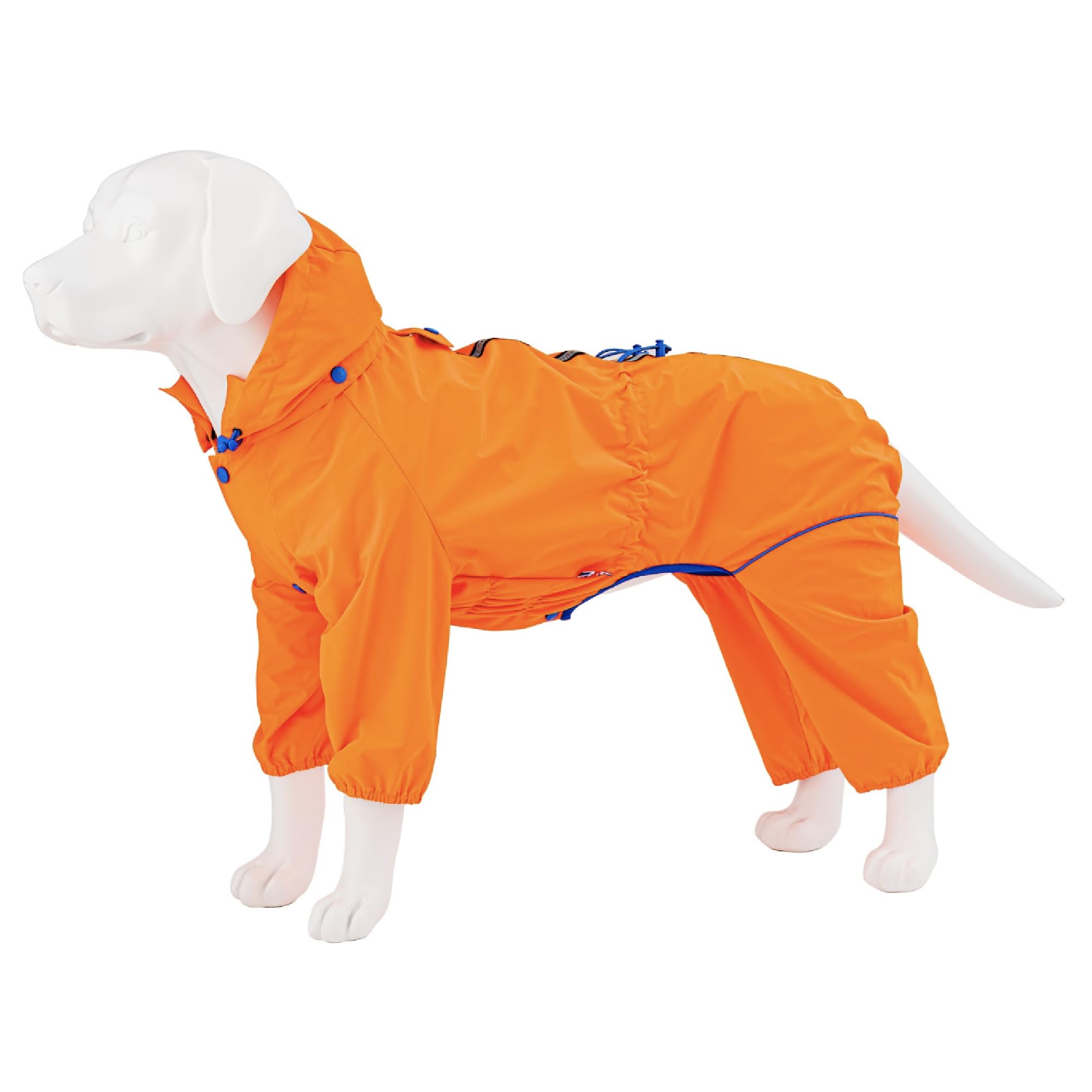 HUGO & HUDSON Dog Reflective Jacket Hooded Overalls Outdoor Winter Windproof Coat, Neon Orange, XS25 — image 1