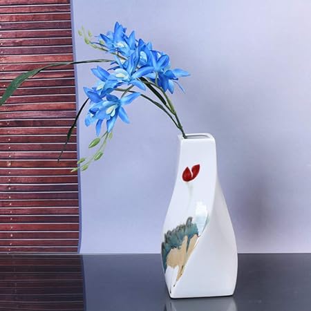 BAIVIN Zen Ceramic Vase 3 Sets of Hand-bemalte Landschaftsblumen Porzellan Moderne Haushandwerk-Ornamente