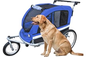 BOOYAH STROLLERS Booyah Large Pet Trailer Pet Bike Trailer & Jogger with Shocks - Blue