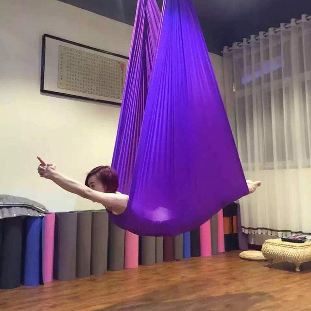 FYTVHVB Elastic Aerial Yoga Hammock 4M Advanced Aerial Silk Fabric Flying Yoga Swing Practice Training