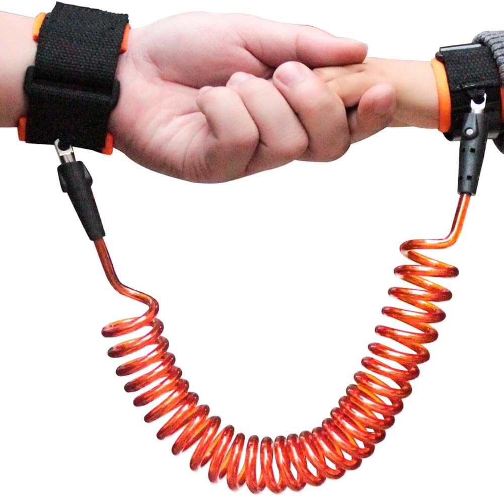 Baby Leash, Safety Baby Child Anti Lost Wrist Link Toddler Leash 98 inch (Orange)