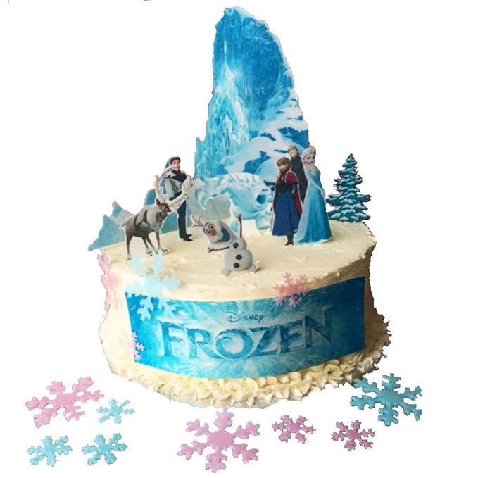 Frozen Scene Edible Wafer Paper Cake Toppers With 50 Mixed Colour