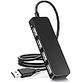 USB Hub, USB Splitter,USB 4-Port Adapter,USB Extender for for Laptop, PC, MacBook, Mac Pro, Mac Mini, iMac, Surface Pro and More (Black-USB 2.0/1m)