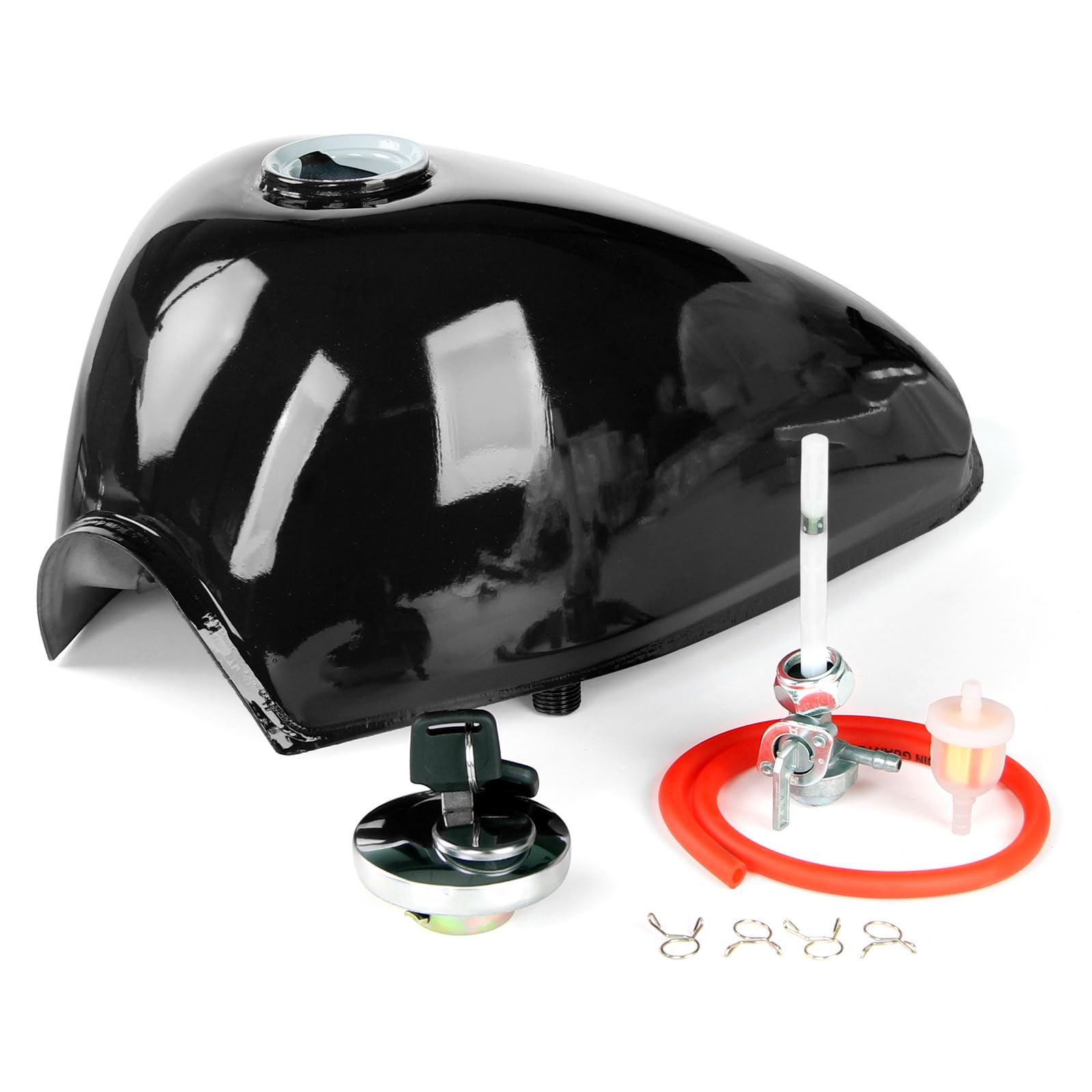 Photo 1 of SUNQIAO Z50 Gas Tank, Fuel Tank for honda Z50 Z50A Z50R Z50J 50cc Mini Trail Moneky Bike, Gas Fuel Tank Cap with key Petcock Petrol Tank (Black)