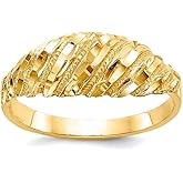 JewelryWeb 14k Yellow Gold Solid Polished Sparkle-Cut Dome Ring Size 6 Ring for Women