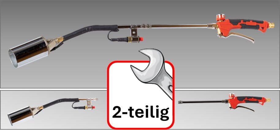 ROTHENBERGER ECO Piezo Industrial Heating Burner, 2 Pieces, Includes 5 Metre Propane Gas Hose and Piezo Ignition | Herbicide | Burner | Gas Burner | Flame Burner | Ceiling &