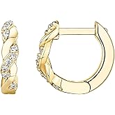 PAVOI 14K Gold Plated 925 Sterling Silver Post Cubic Zirconia Huggie Earrings | Small Gold Hoop Earrings for Women | CZ Stud Cuff Earring