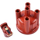 Distributor Cap and Rotor Kit D604604 73554001942 for Volkswagen 4 Cylinder | Red Color; Fits Volkswagen 4 Cylinder 1.6L Type 1 H4 Air-Cooled Engine; Includes Distributor Cap and Rotor