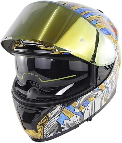 Amazon.com: Laikeone Full Face Motorcycle Helmet, Lightweight ABS Air Vent Comfortable Motorbike 