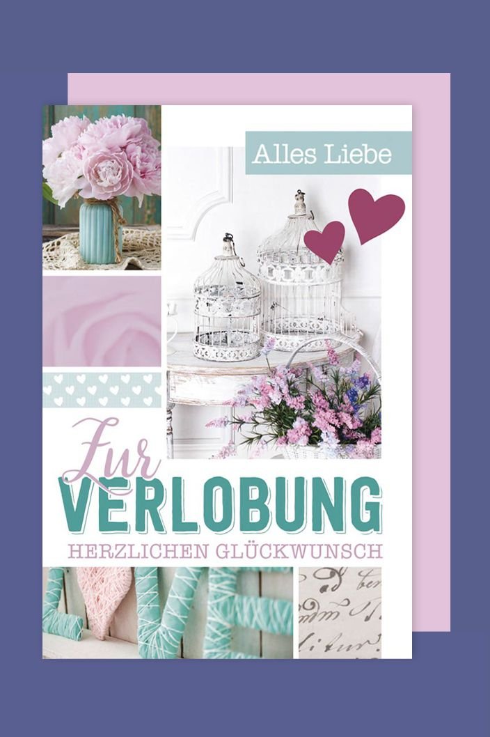 Verlobung Grußkarte Alle Liebe Herzlichen Glückwunsch
