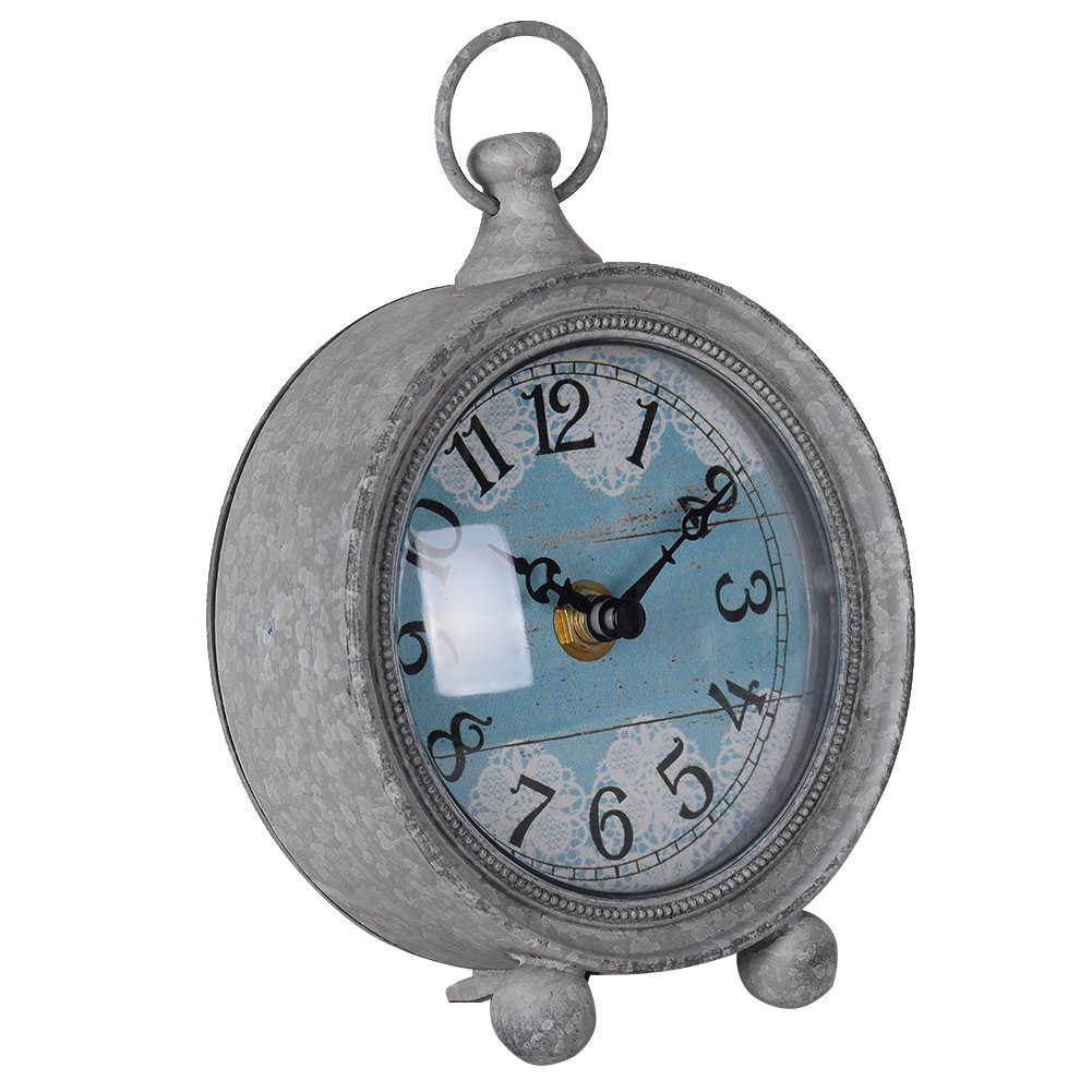 NIKKY HOME Vintage Coastal Beach Blue Table Clock Home Decor for Kitchen, Bathroom, Living Room, Bedroom, Office