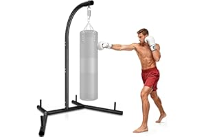 JUOIFIP Upgraded Punching Bag Stand, Heavy Duty Boxing Stand, Steel Sandbag Rack Boxing Bag Stand, Freestanding Durable Training Equipment Up to 136 lbs for Home & Gym Fitness Stable Steel, Stand Only