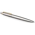 Parker Jotter Gel Pen, Stainless Steel with Gold Trim, Medium Point, Black Ink