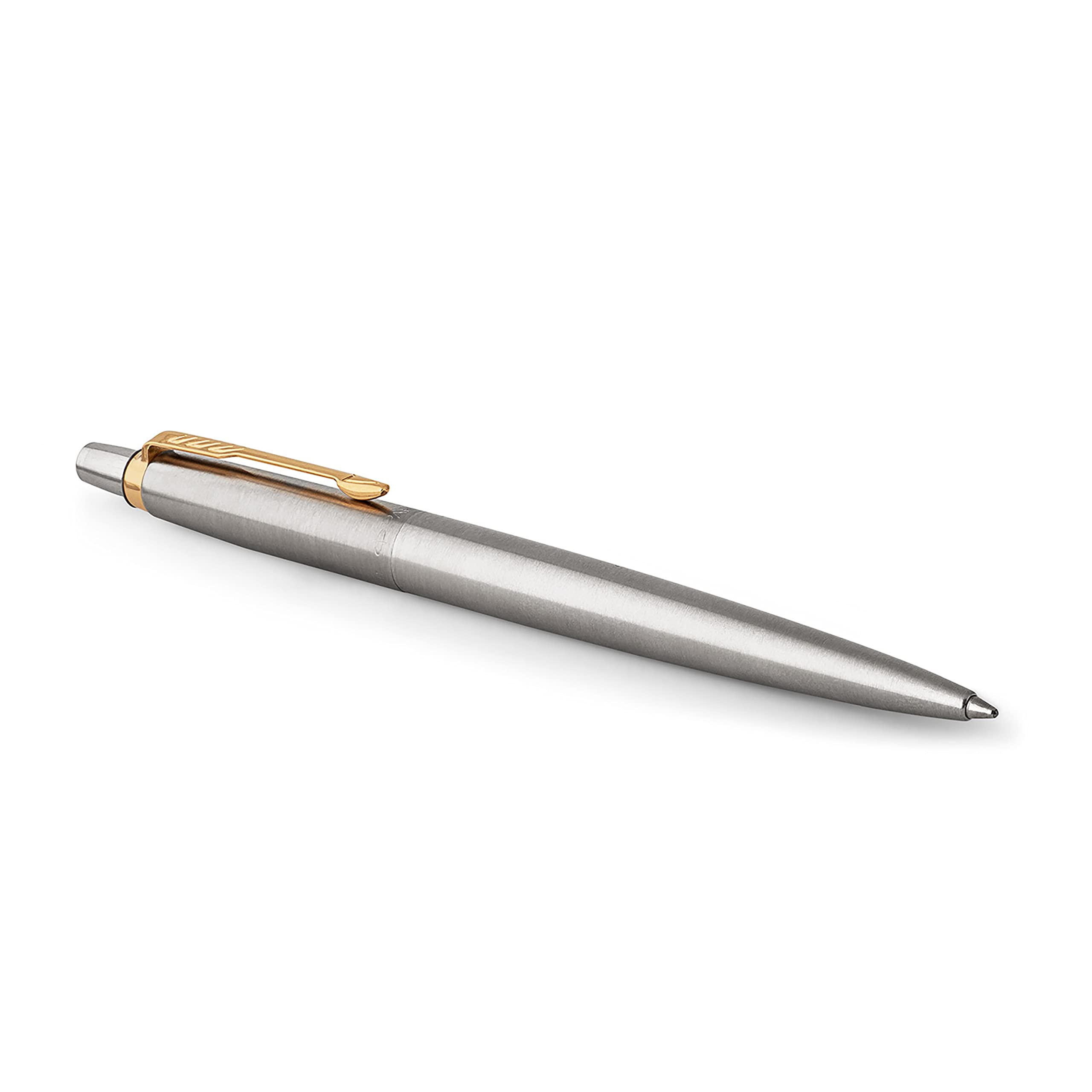 Parker Jotter Gel Pen | Stainless Steel with Gold Trim | Medium Point Black Ink (0.7 mm) | Gift Box