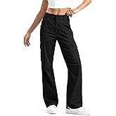 mosingle Women's Cargo Pants High Waisted Wide Leg Work Casual Pants Comfy Cotton Baggy Y2k Streetwear with Pockets