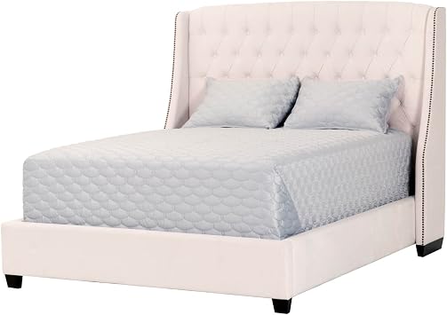 Amazon Com Orient Express Furniture Sloan Queen Bed Cream Velvet