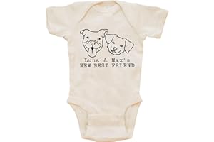 Personalized Puppy New Best Friend Baby Outfit, Custom Baby Protected by Dog Bodysuit Cotton Baby Jumpsuit Unisex Baby Shower