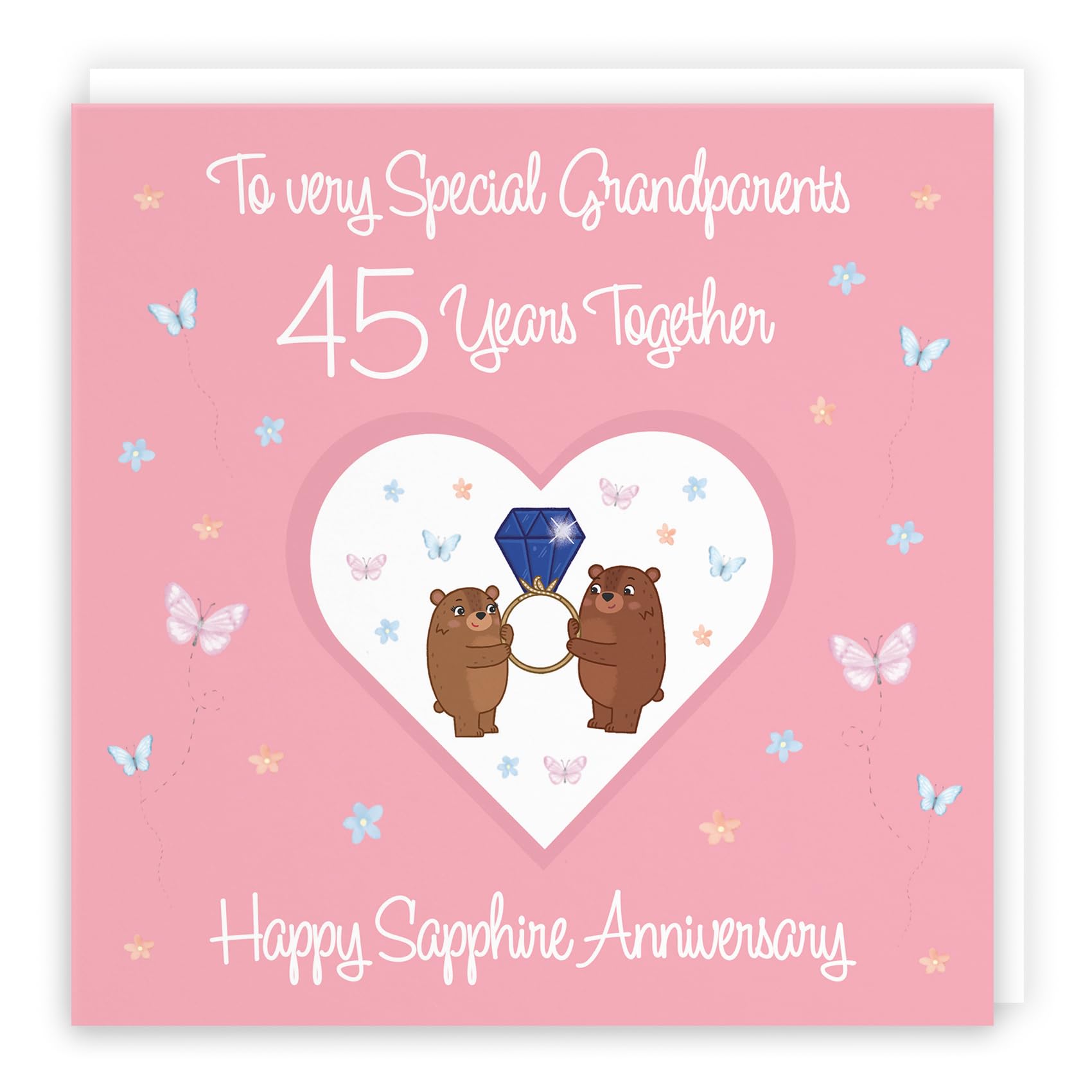Hunts England - Grandparents 45th Anniversary Card - 45 Years - Sapphire Anniversary - Romantic Meadows - Fun Card - 45th Anniversary Card For Grandparents — image 1