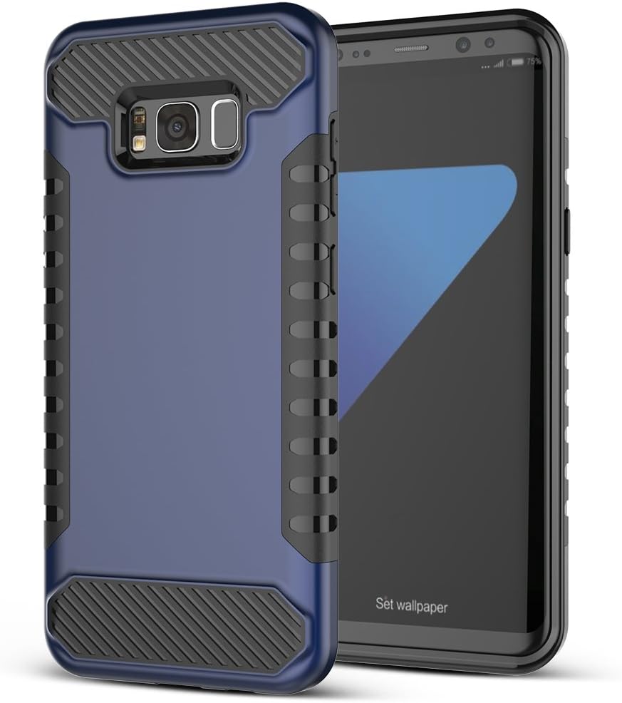 Galaxy S8+ Case,LJKEN[Dual Layer][Tough Armor][Soft rubber Protection][Anti Scratch Shockproof] [TPU Bumper] Cover For Samsung Galaxy S8 Plus 2017-Navy