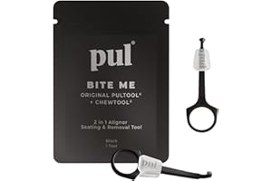 THE PULTOOL PUL Pack of 2 Reusable 2-in-1 Aligner Seating Chewie & Removal Tool — Compatible with Invisalign, Removable Braces, Retainers & Trays – Easy-to-Use Remover & Chew, Dental & Oral Hygiene Care – Black