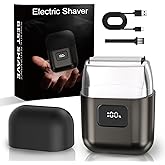 YOXSPD Electric Foil Shavers for Men: Mini Electric Razor with 3 Floating Blades, LED Display, Dual Speed - IPX7 Waterproof Wet/Dry Cordless Razor, USB Fast Charging, Travel Lock (Gray)