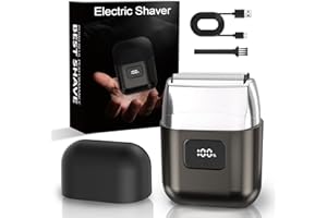 YOXSPD Electric Foil Shavers for Men: Mini Electric Razor with 3 Floating Blades, LED Display, Dual Speed - IPX7 Waterproof Wet/Dry Cordless Razor, USB Fast Charging, Travel Lock