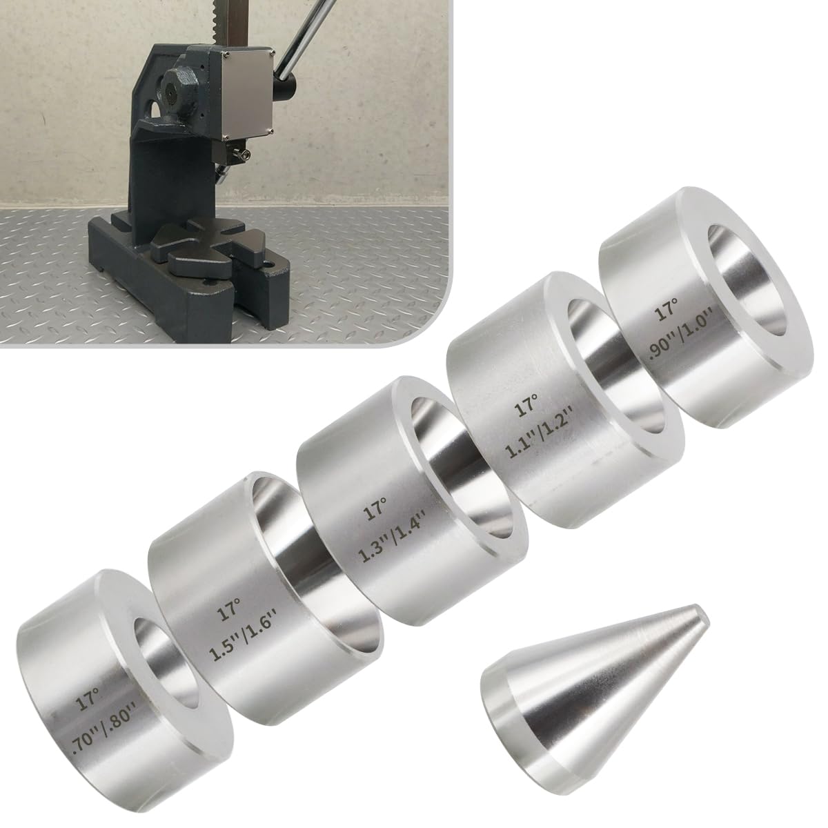 Photo 1 of 17 Degree Five Piece Set Folding Reduction Die Stainless Steel Stabilizer Folding Cone Die Set Coin Making Tool