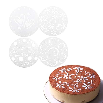 Spriessen 4 Styles Flower Heart Spray Stencils Birthday Cake Mold