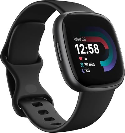 Fitbit Versa 4 Fitness Smartwatch with Built-in GPS Black Graphite