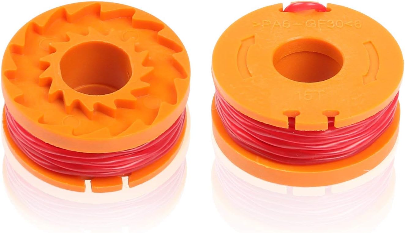 Thten Replacement Trimmer Spool Line for Worx WA0010 WG180 WG163 Weed Wacker Spool with WA6531 GT Spool Cover 50006531 String Trimmer Refills 10ft 0.065" 10 Pack (8 Spools, 2 Trimmer Cap) : Garden & Outdoor