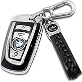 Creativity Suitable For BMW key fob cover. Advanced soft TPU key box is compatible with X1 X3 X4 X5 X6 1 2 4 5 6 7 M3 M5 M6 GT3 GT5 G30 F10 F15 F16 F20 key (Type A Silver Key Case + key chain set)