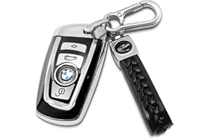 Creativity Suitable For BMW key fob cover. Advanced soft TPU key box is compatible with X1 X3 X4 X5 X6 1 2 4 5 6 7 M3 M5 M6 GT3 GT5 G30 F10 F15 F16 F20 key (Type A Silver Key Case + key chain set)