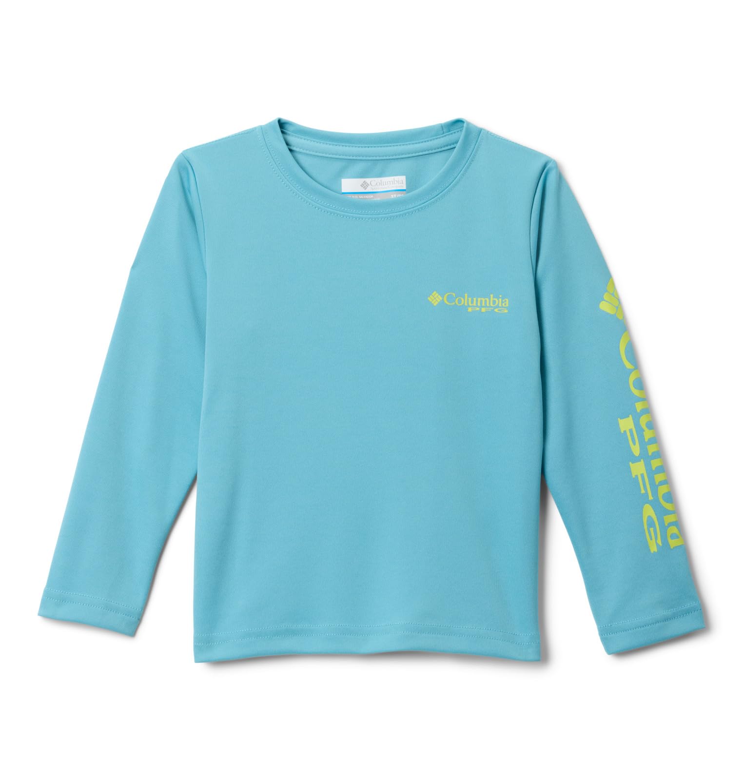 Columbia Youth PFG Terminal Tackle Long Sleeve Sun Protection Shirt, Vintage Blue/Voltage Logo, Medium Image