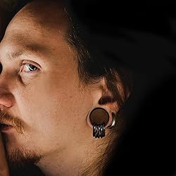 Twolobes 2 PCS Black Ear Gauges With 10 twisty nose