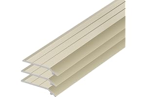 Jiekayi 3 Pcs Aluminum Floor Transition Strip Metal Threshold Strip Carpet Self Adhesive Edging Trim Strip for Threshold Heights Less Than 5mm (Champagne)