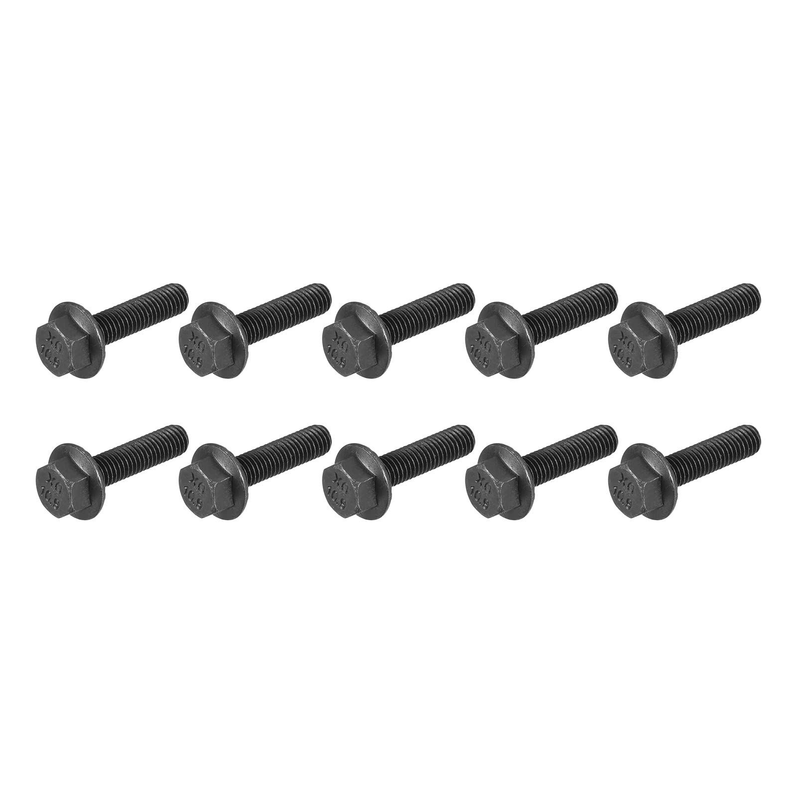 METALLIXITY Flanged Hex Head Bolts (M5x20mm) 10pcs, Hexagon Serrated Flange Bolt Fully Thread Screw - for House Construction Hardware Fasteners โ image 1