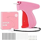 Stitch Gun for Clothes, Handheld Quick Sticky Sewing Tag Gun Fixer instant Pants Hemming Tool, Tagging Gun for Clothing, Includes 6 Needle,5000 Pcs Micro Fasteners(2500 White & 2500 Black)