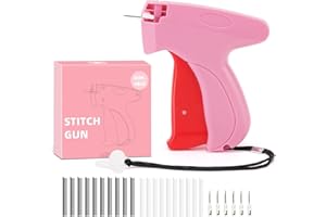 JOYEWAN Stitch Gun for Clothes, Handheld Quick Sticky Sewing Tag Gun Fixer instant Pants Hemming Tool, Tagging Gun for Clothing, Includes 6 Needle,5000 Pcs Micro Fasteners(2500 White & 2500 Black)