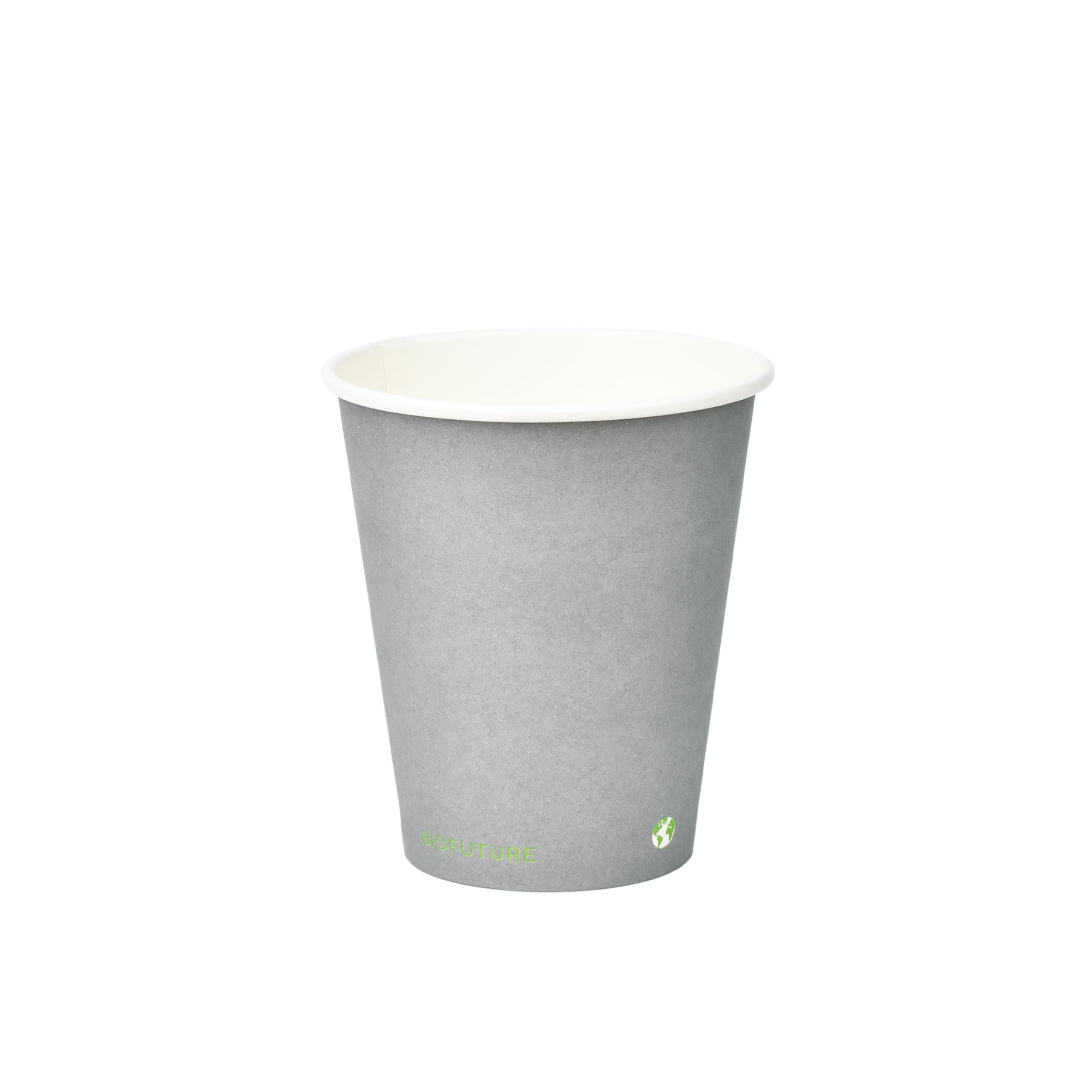 BIOFUTURE Disposable Paper Cups – 100% Compostable & Biodegradable 6 Ounce Party Cups for Weddings, Birthdays & Events, Sustainable Cold Drink Party Supplies – 50 Pack, Grey, 6oz