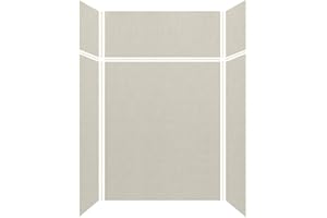 Transolid EWKX603696-46 Expressions 6-Panel Shower Wall Kit with Extension, 36-in L x 60-in W x 96-in H, Cameo