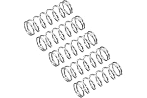 uxcell Compression Spring, 5Pcs 304 Stainless Steel, 5mm OD, 0.5mm Wire Size, 15mm Free Length, Silver Tone
