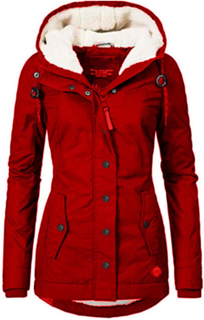 Gelentea Abrigo de invierno para mujer, impermeable, cálido, con