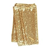 Ling's moment Sparkly Sequin Table Runner Gold 12 x 108 Inch (Hem Edge) for Wedding Engagement Party Bridal Baby Shower Dresser Christmas Centerpieces Decorations