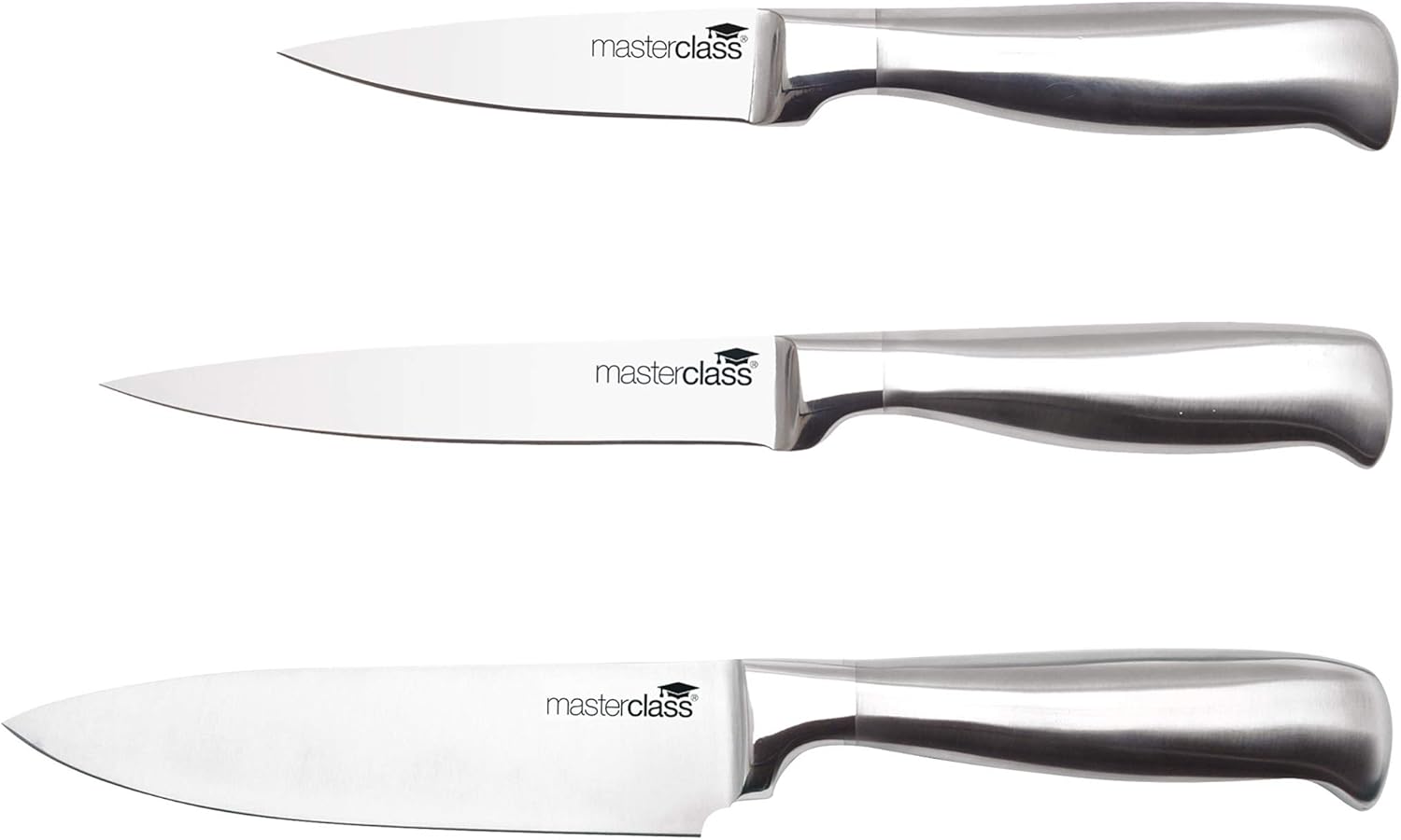 MasterClass Acero Deluxe Stainless Carbon Steel Knife Set (3 Pieces