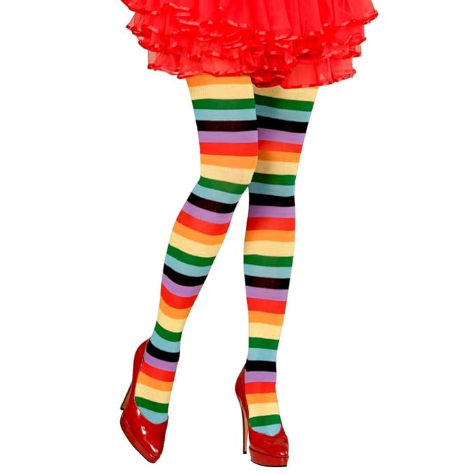 NET TOYS Bunte Ringelstrumpfhose Regenbogen Strumpfhose bunt Geringelte Damenstrumpfhose Pantyhose Damenstrümpfe Nylon Damen 