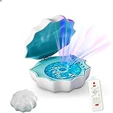 Ocean Wave Projector Light, Shell Night Light Built-in Bluetooth Speaker, Remote Control, White Noises for Home Decor/Relaxation/Party/Music/Gift (Blue)