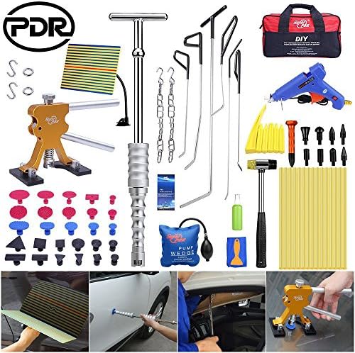 grghht PDR Paintless Dent Dings Repair Removal Tools Rods Dent Lifter T Bar Hammer Set
